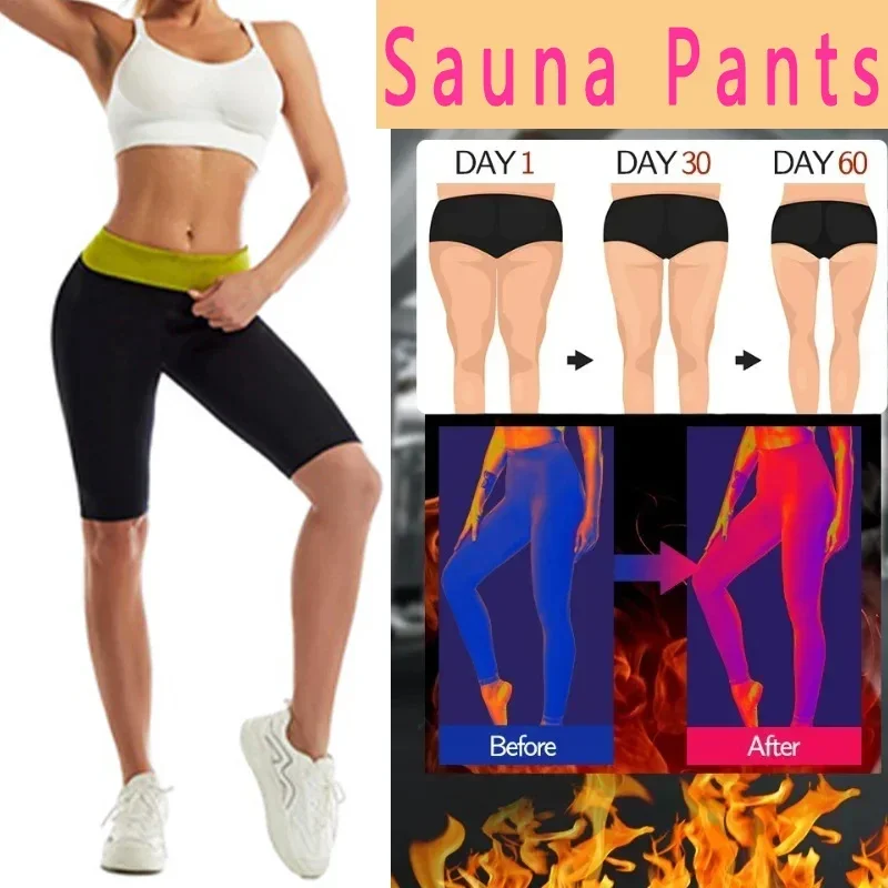 GUUDIA 4XL 5XL Hot Thermo Weight Loss Waist Trainer Tight Thigh Women Sauna Sweat Pants Body Shaper Slimming Legging Fitness Gym