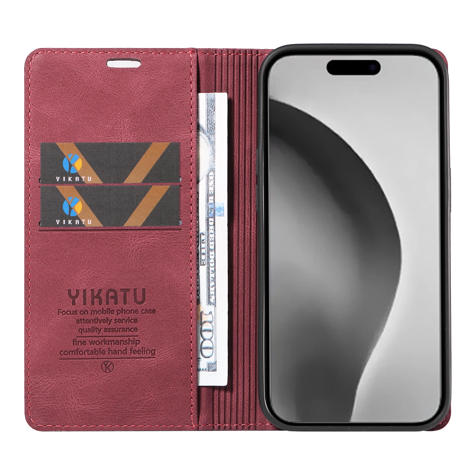 Кожаный магнитный чехол для телефона YIKATU подходит для iPhone11 Pro/Pro Max iPhoneX XS/XR с двумя слотами для карт + 1 кошелек, один складной карс Кожаный магнитный чехол для телефона YIKATU подходит для iPhone11 Pro/Pro Max iPhoneX XS/XR с двумя слотами для карт + 1 кошелек, один складной карс