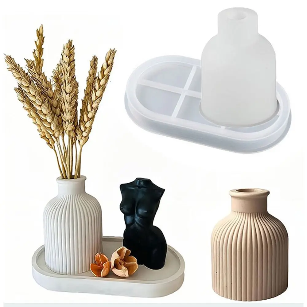 

Уникальная силиконовая форма для вазы «сделай сам», 3D мягкие формы для литья, прочная, простая в использовании форма для бетонной вазы, домашний декор