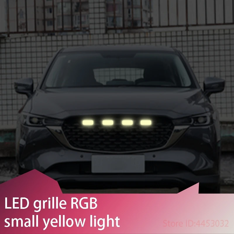 FOR	Mazda 3 8 6 2 cx 9 CX-5 CX-30 Car APP LED small yellow light  decorative light grille refitted pickup haze warning light