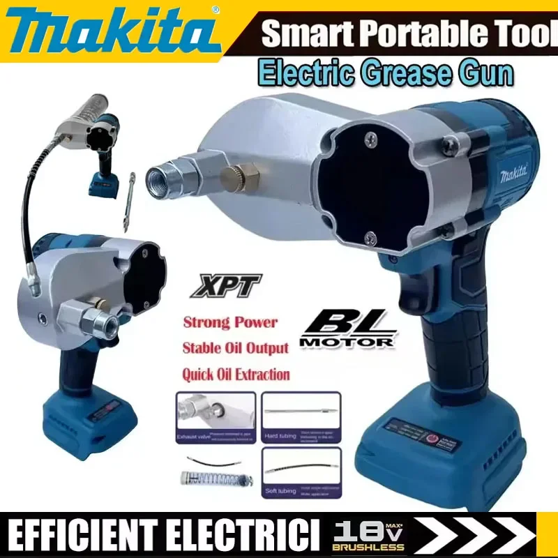 

Бесщеточный электрический шприц для смазки Makita, высоконапорный инжектор для смазочного масла, шприцы для смазки, совместимые с аккумулятором Makita 20V.
