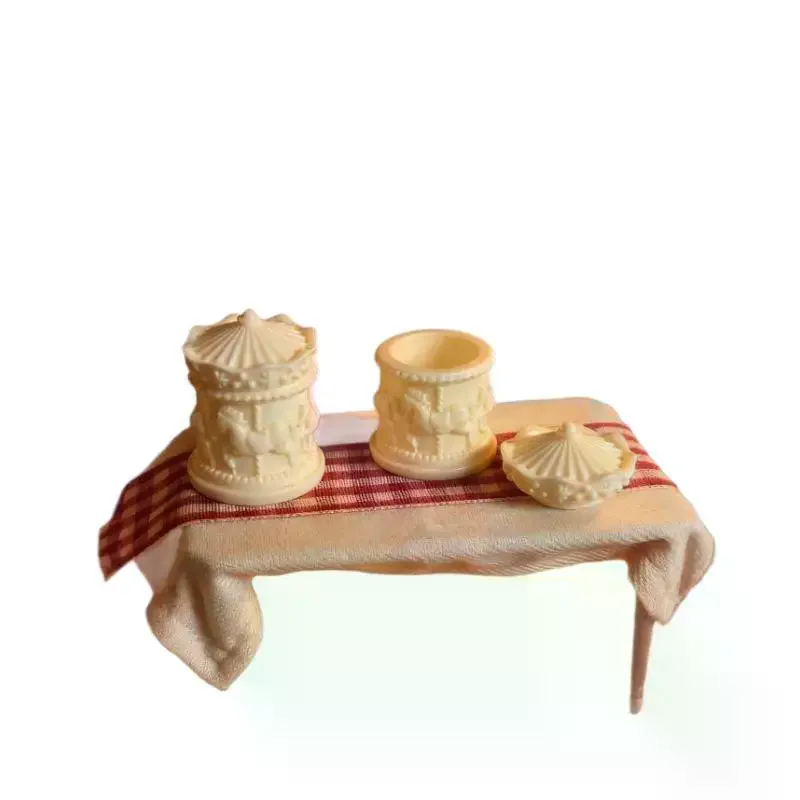 Carrousel Miniature pour maison de poupée, 1 pièce, Mini boîte de rangement, modèle d'accessoires pour maison de poupée, mallette de rangement pour café, jouet de décoration pour la maison