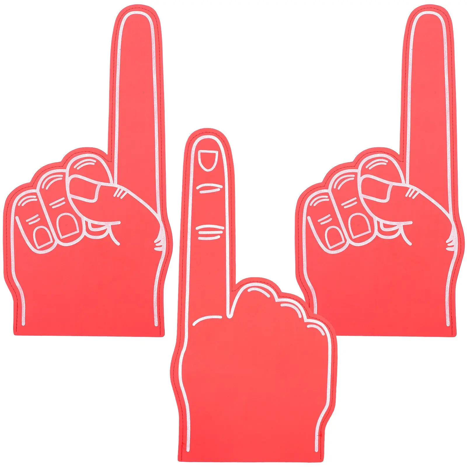 

3Pcs Red Foam Finger Cots Cheerleading Hands Soft Comfortable Party Noisemakers Sports Accessories Fits Most People for sports