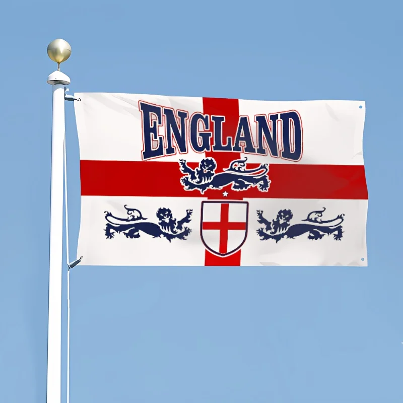 1pc England - St. George - 3 Lions, Outdoor Decoration, 60x90cm/ 90x150cm/ 120x180cm Flag, Wall Banner for Home Garden Wind Flag