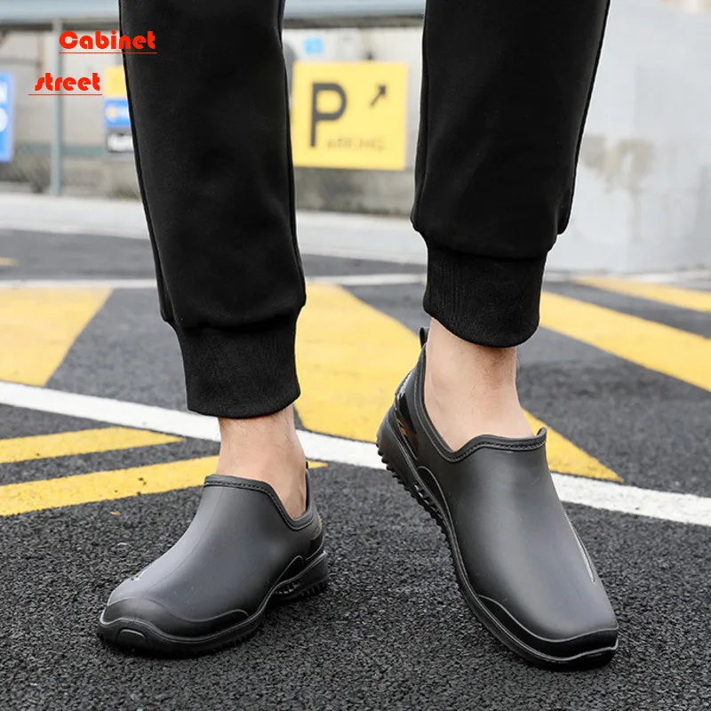 

New Men's Rain Shoes Long Anti-slip Wear-resistant Rain Boots Kitchen Work Fishing Waterproof High Tube Car Wash Water Sneakers