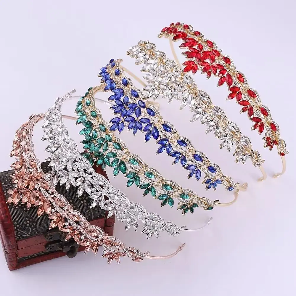 Sparkling Baroque Crystal Crown Elegant Gorgeous Baroque Queen Tiaras Shiny Dazzling Bridal Wedding Headwear Bridal Celebration