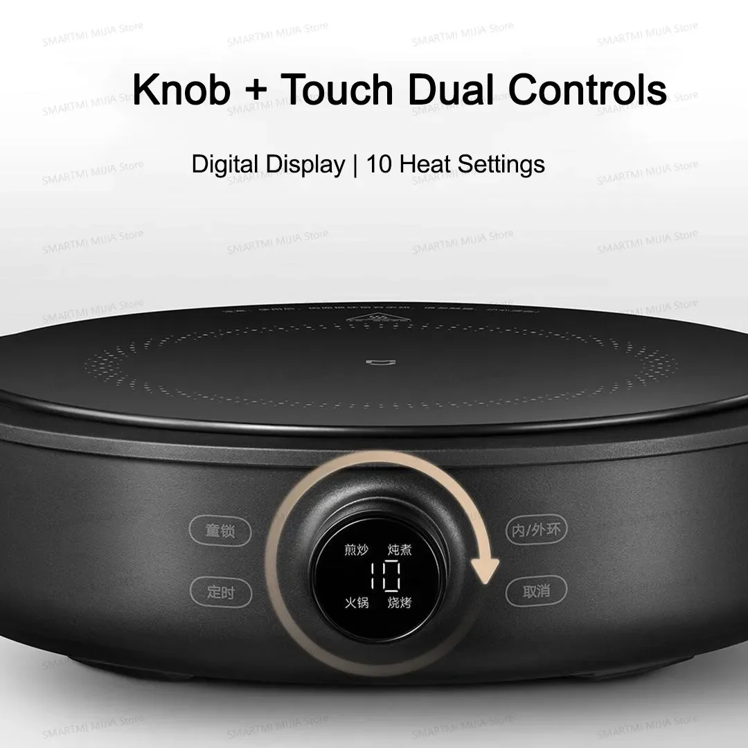 

Xiaomi Mijia Electric Ceramic Cooktop 2200W Induction Cooker 10 Level Power With Child Safety Lock Timer CN Version With Adapter