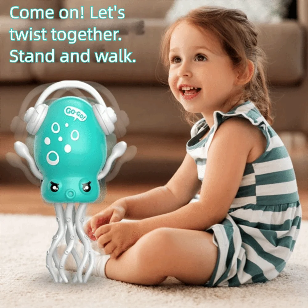 Magic Inertia Dancing Octopus Toy Crawling Dancing Automatic Obstacle Sensor Auto-Dance Octopus Toys Clockwork
