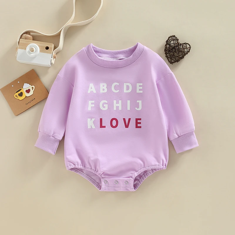 Infant Girls Jumpsuit Stylish Long Sleeve Crew Neck Romper with Cute Animal Print for Playful Everyday Wear