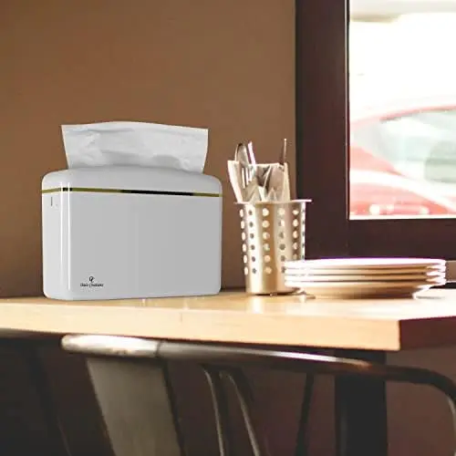

Oasis Creations Countertop Multifold Paper Towel Dispenser – Glossy White, Single Sheet