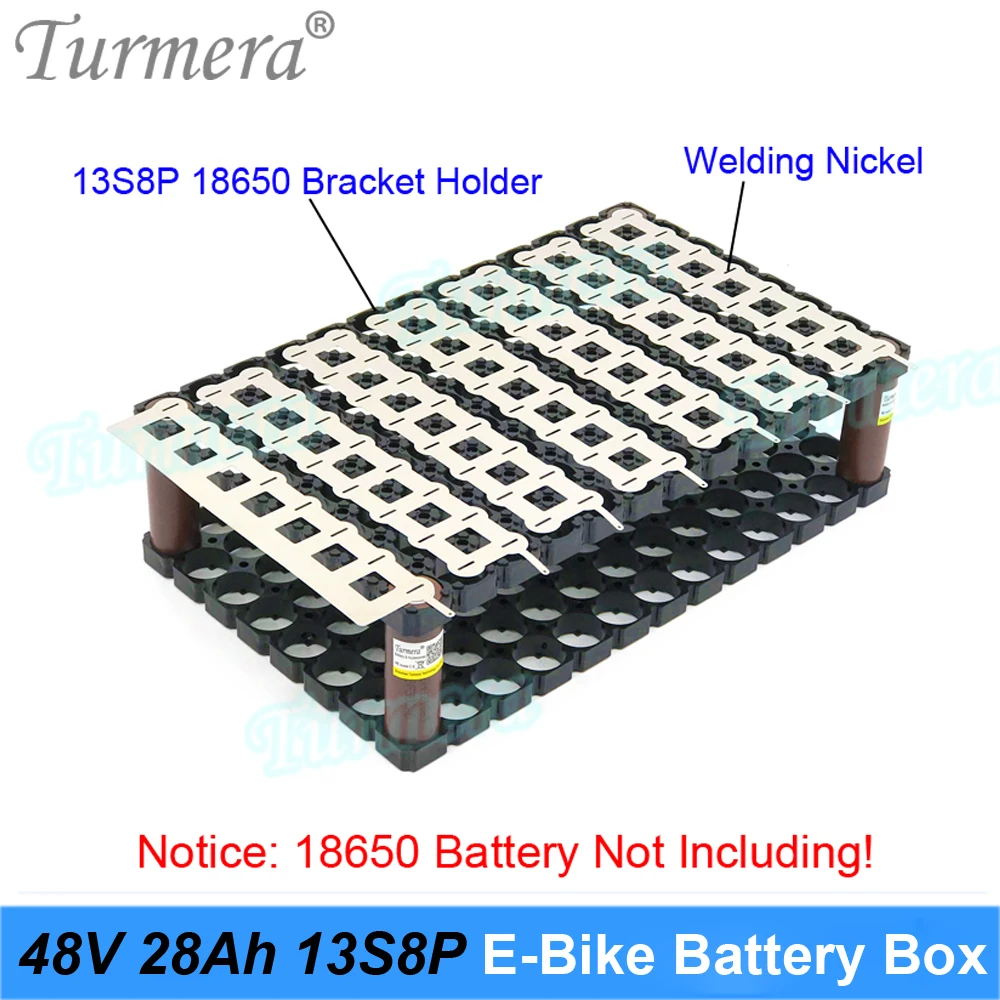 Turmera 48V e-bike skrzynka na akumulator 13S 30A 50A bilans BMS z 13S8P 18650 uchwyt DC XT60 wtyczka spawanie nikiel dla majsterkowiczów