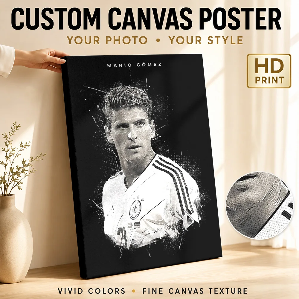 Mario Gomez Framed Canvas Poster Personalized Modern Aesthetic Wall Paintings Decoration for Living Room Bedroom Ready to Hang