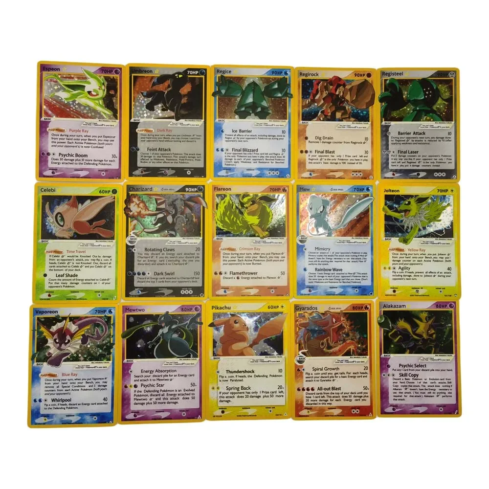 Tarjeta de colección DIY Serie casera 28 Uds inglés Pikachu Eevee Charizard tarjeta Flash Anime juego periférico gran oferta regalo de vacaciones