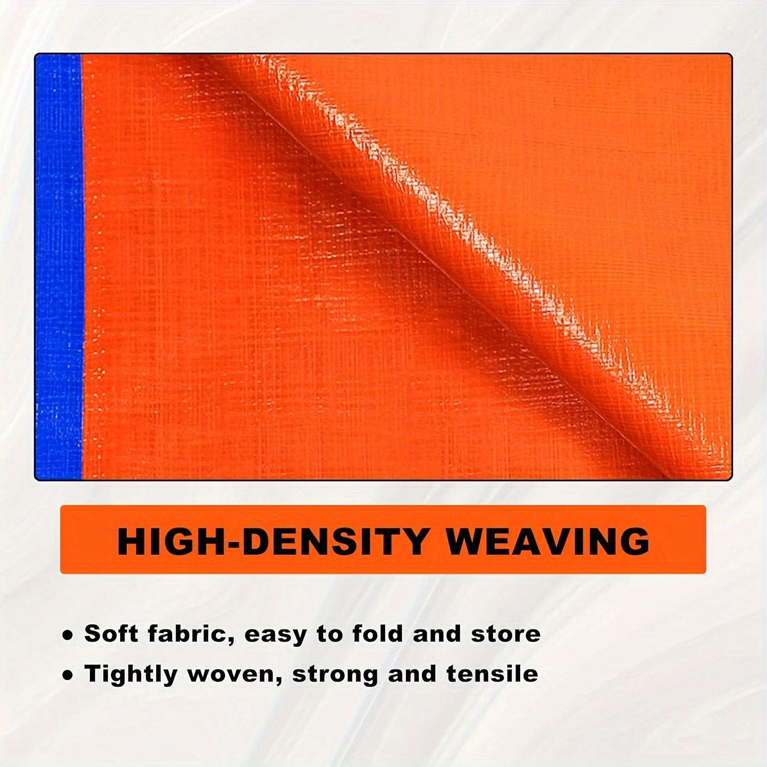 Blue-Orange Two-Tone 8-Mil Thickened Tarp, Blue Side for Rain and Snow Resistance, Orange Side for Sun Protection, Tear-Resistant Pe Material, Reinforced Grommets, Multiple Sizes Available!