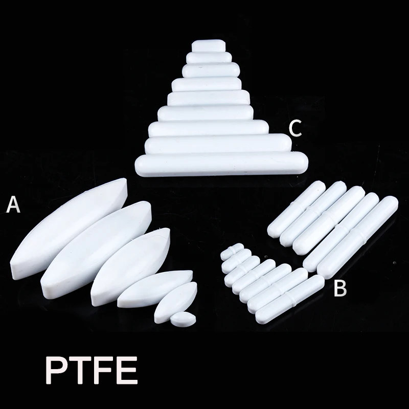 PTFE magnetic Stir bar Type-B White Spin Bars Cylindrical With Pivot Ring Mixer Stirring Mixed bars Recovery rod stirring stick