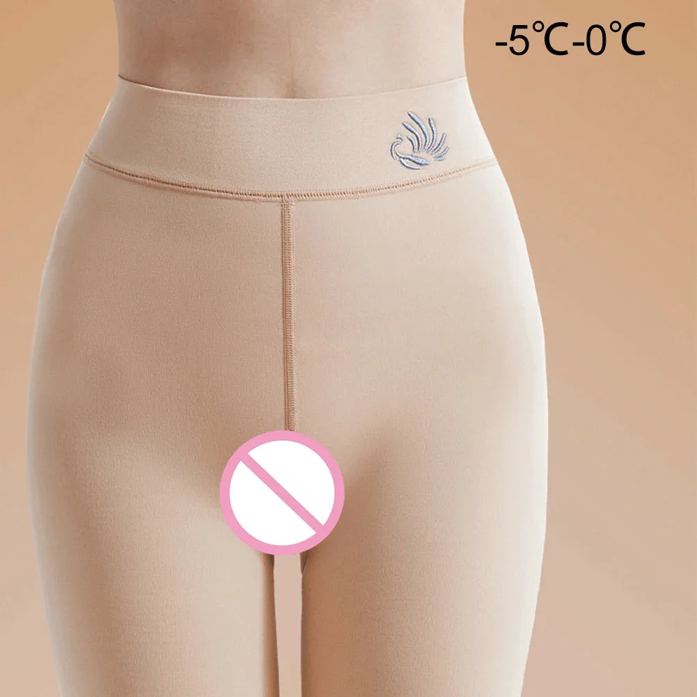 Bareleg-Legging sans entrejambe pour femme, artefact sexy, sous-vêtement épais en velours, combinaison, bas de corps, automne, hiver, 7.0