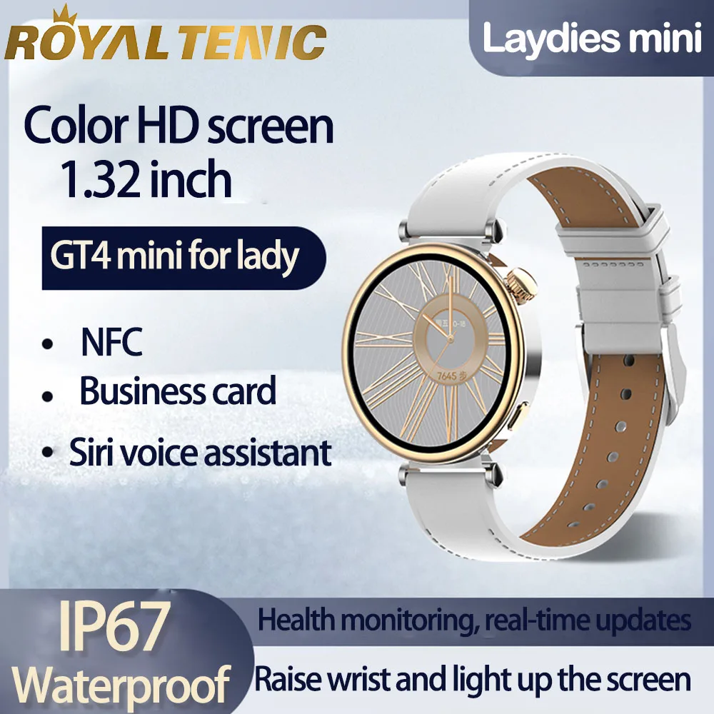 

Женские мини Смарт-часы для Huawei с экраном Amoled 1,3 дюйма, спортивные круглые Смарт-часы для женщин, здоровый трекер для сна