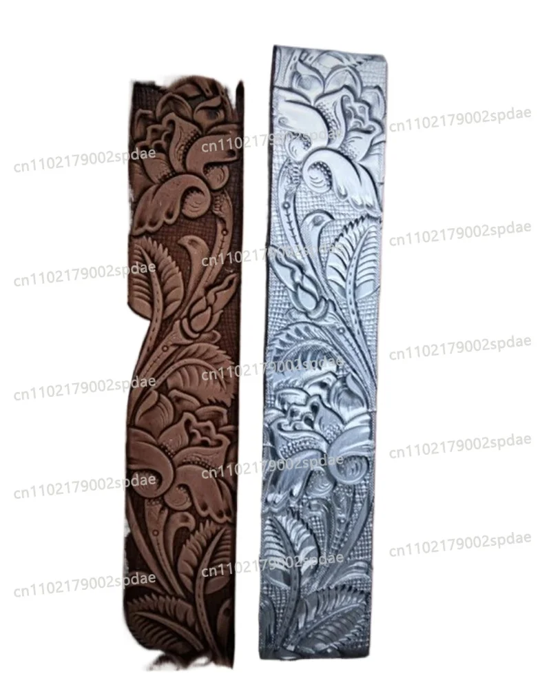 Aluminum Alloy Leather Embossing Die With Interlocking Rose Vine Pattern (16x3cm) For Belt Stamping & Continuous Crafting Tools