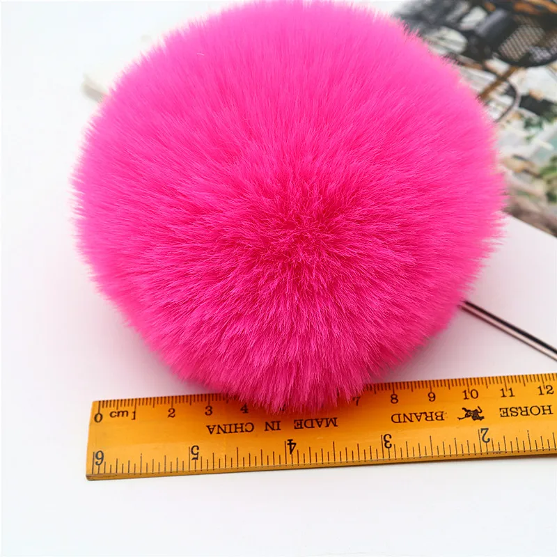 10CM Fluffy Soft Hand Sewn Pom Pom Faux Plush Pom Pom DIY Keychain Backpack Pendant Home Decor Pom Pom 1Pcs