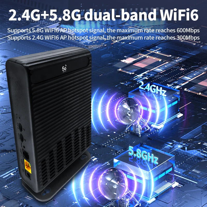 Modul 5G bawaan WIFI router 5G Cioswi menggunakan antena omnidireksional gain tinggi untuk memastikan jaringan 5G yang stabil dan berkecepatan tinggi