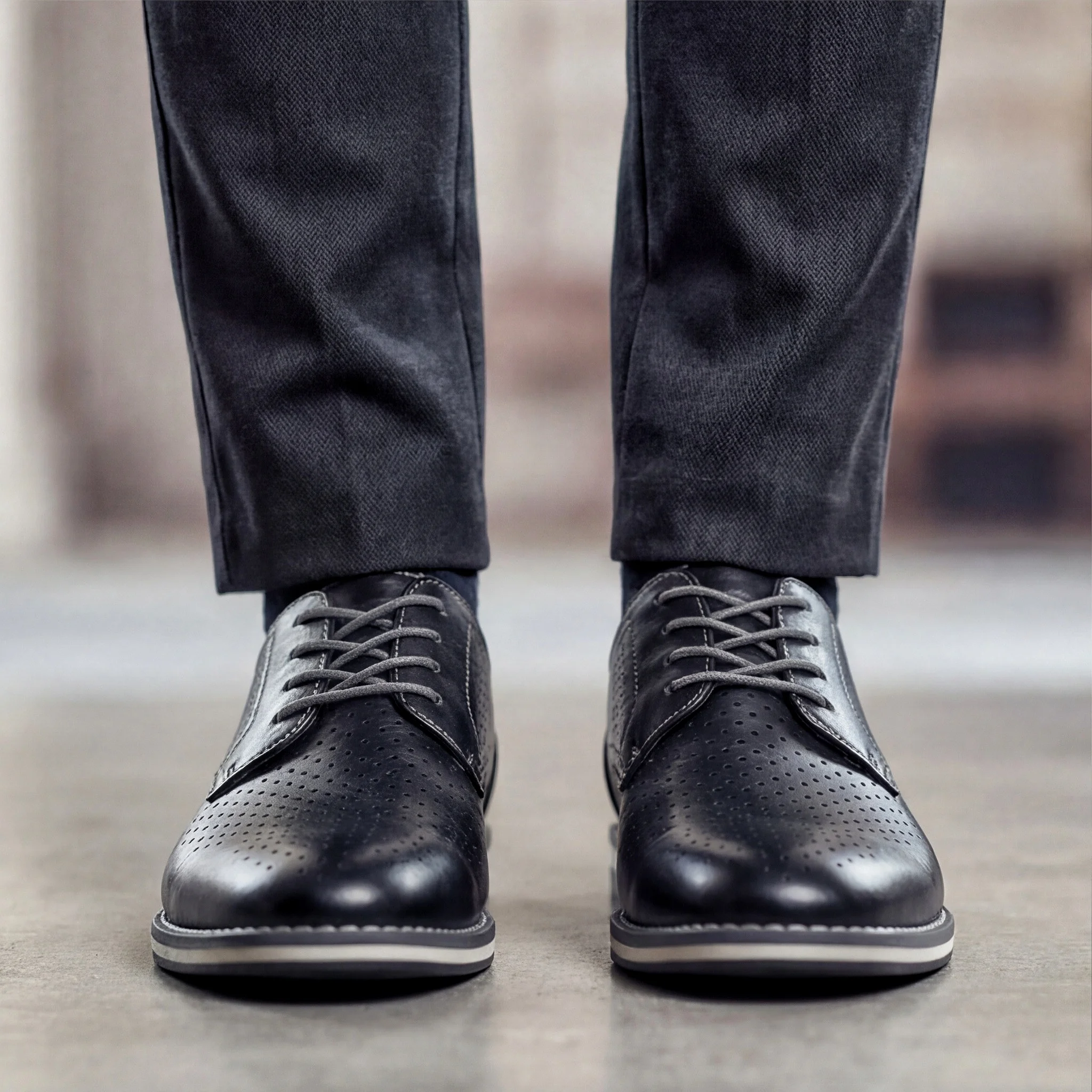 Braune atmungsaktive Herren-Freizeitschuhe, flache Schuhe mit Lochmuster, Herren-Sommerschuhe – Detail 14