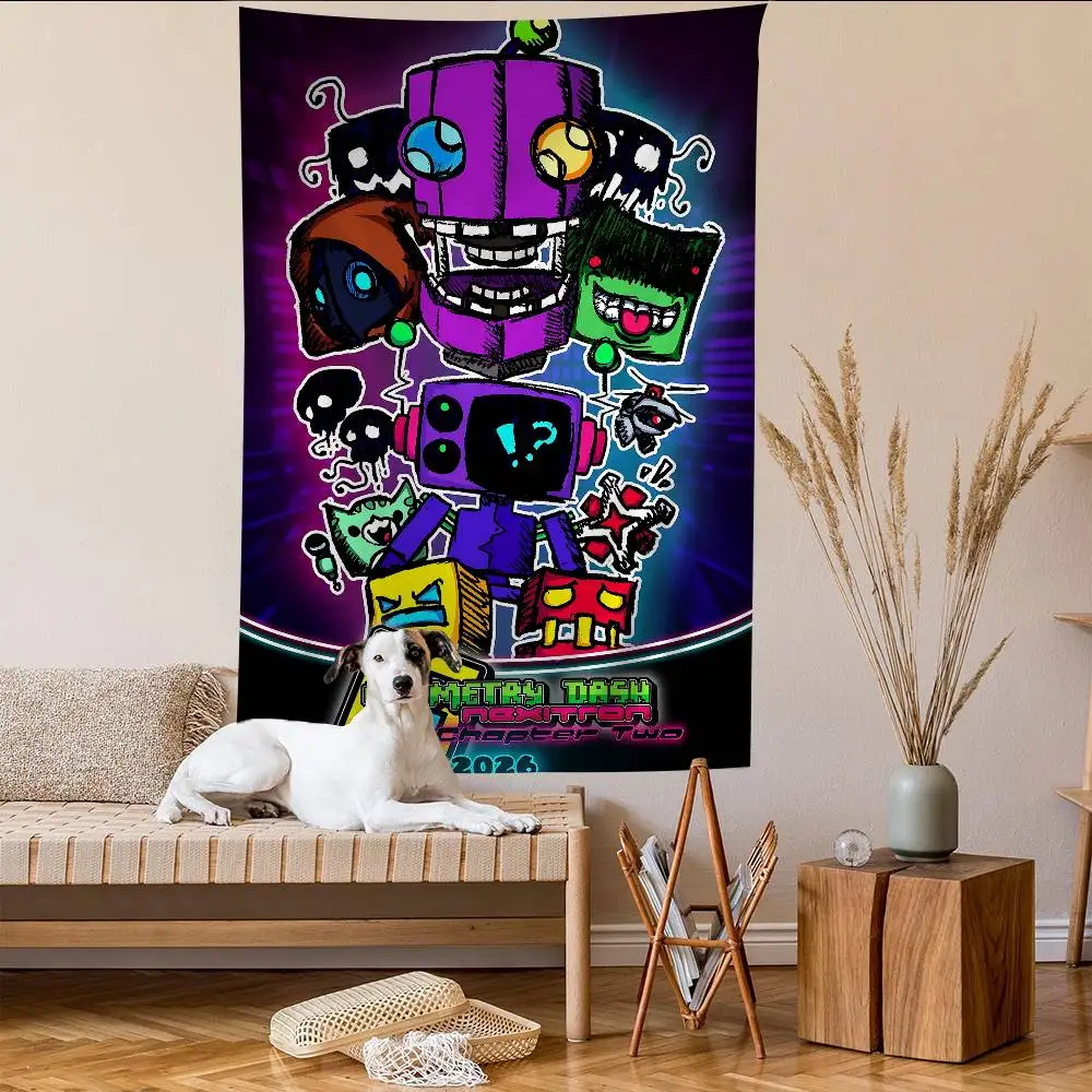 G-GameS G-Geometry Dash Hanging Bohemian Tapestry Bohemian Wall Tapestries Mandala Kawaii Room Decor