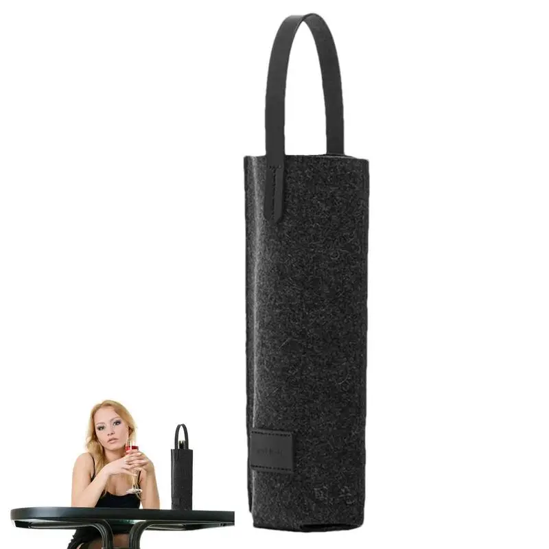 Wine Bag Felt Insulated and Leakproof Wine Cooler Bag Single felt wine bag 750ml wine portable gift bag wine beverage