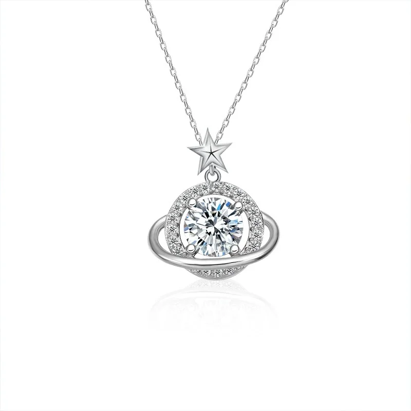 

ZFSILVER модный тренд, серебро 925, роскошный классический муассанит, дизайн, ожерелье со звездой для женщин, аксессуары, вечерние ювелирные изделия, подарок SMT100