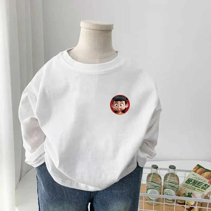 Mode Anime Print Langarm T Shirts Ne Zha 2 Cartoon Film Nezha Aobing Muster Lustige Kinder T-shirt Straße Casual Tees Tops