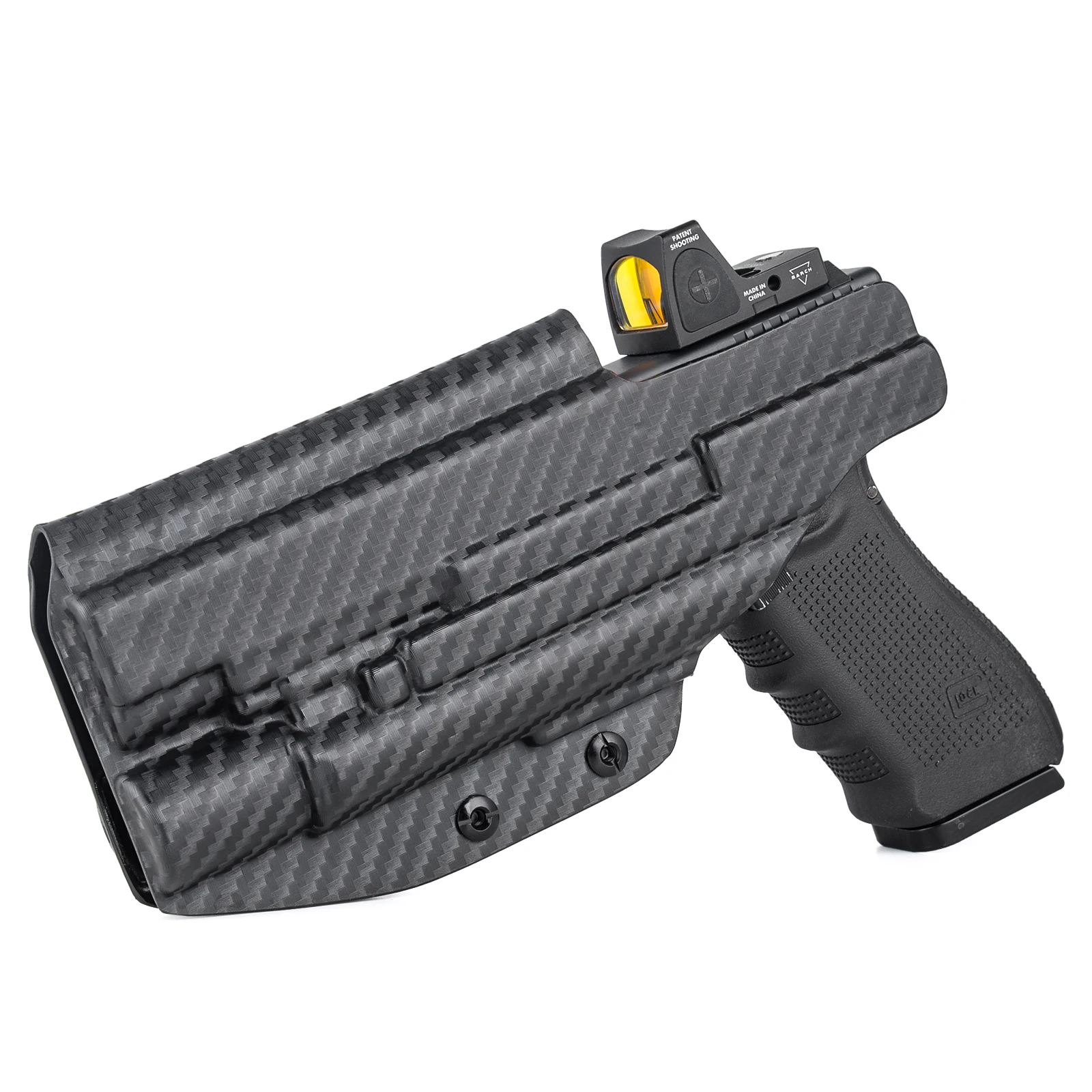 IWB Kydex Holster for Glock 17 19 19X 22 23 25 31 32 44 45 with Olight Baldr Pro R Tactical Flashlight Inside Concealed Carry view 2