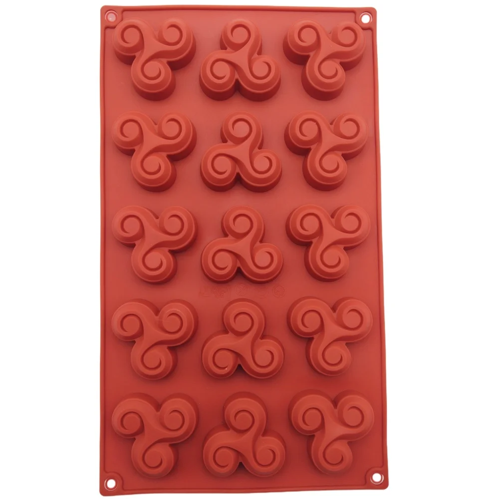 Hot Selling 15 Hole Irregular Windmill Silicone Chocolate Mold Cake Decoration Candy Pudding Jelly Biscuit Cookies Baking Tools