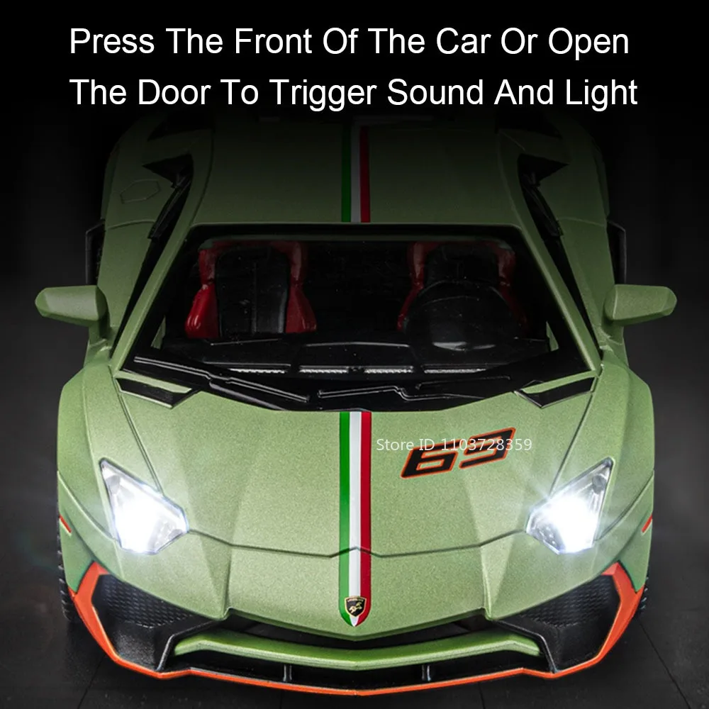 1:22 LP780 VENOM ミニチュア スーパーカー おもちゃ モデル 合金 ダイキャスト サウンド ライト ドア開閉 プルバック コレクション スポーツカー 子供向けギフト