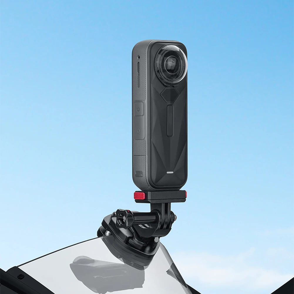 Windshield Mount Clamp with 1/4 Screw Hole Action Camera Mount Clip 180 Degree Rotable Motorcycle Bracket Clip for Sports Camera