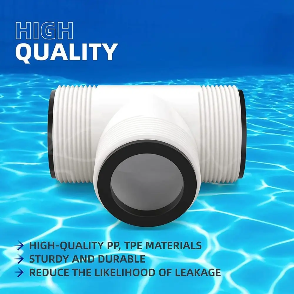 

Threaded Inlet 1.5inch Pool Split Hose Controlling Flow Strong Sealing Tee T-Joint Connector PVC for Intex/Coleman