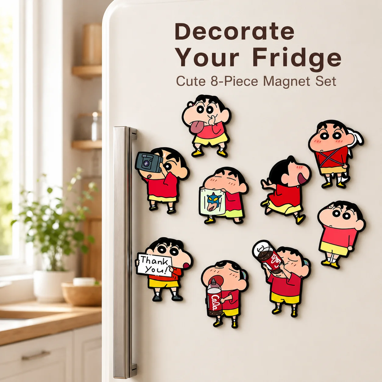Crayon Shin-chan Character Creative Magnetic Refrigerator Poster, Ins Entry Door Home Decor Poster