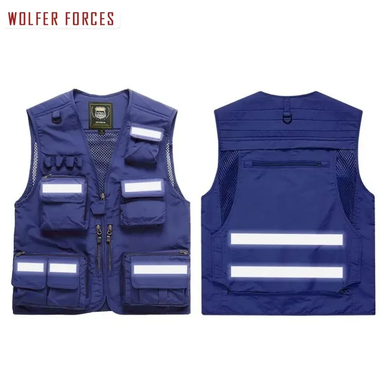 

New in Men's Sets Fishing Clothing Sleeveless DIY Jacket Mountaineering Motorcyclist Vest Safety Industrial Large Size Hunting