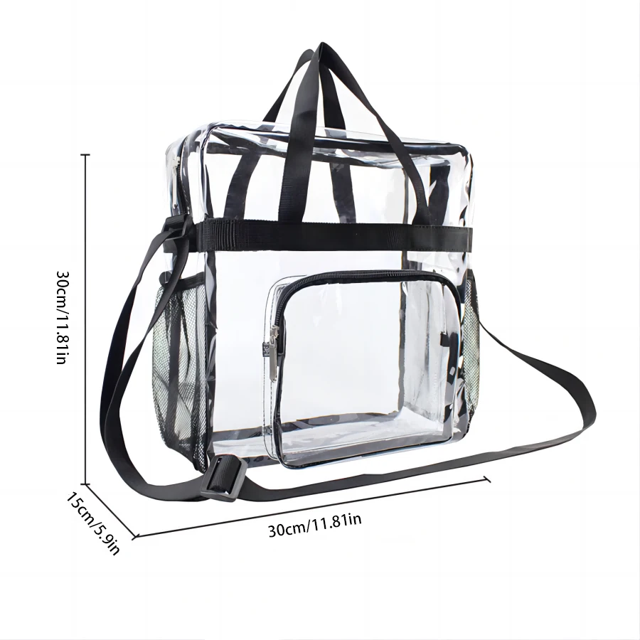 Large Capacity Transparent Tote Travel Bag, Transparent Lunch Bag for Men and Women, Suitable for Work Travel Holiday Sports