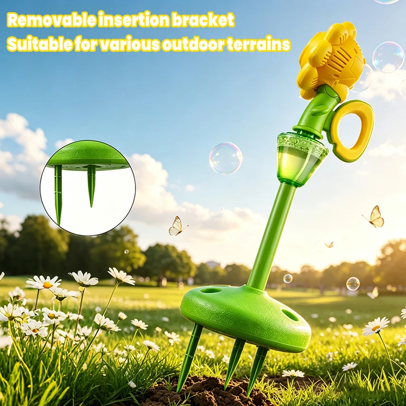 Remote-controlled Street Lamp Bubble Machine Colorful Swaying Sunflower Fully Automatic Vertical Model Perfect Gift For Children
