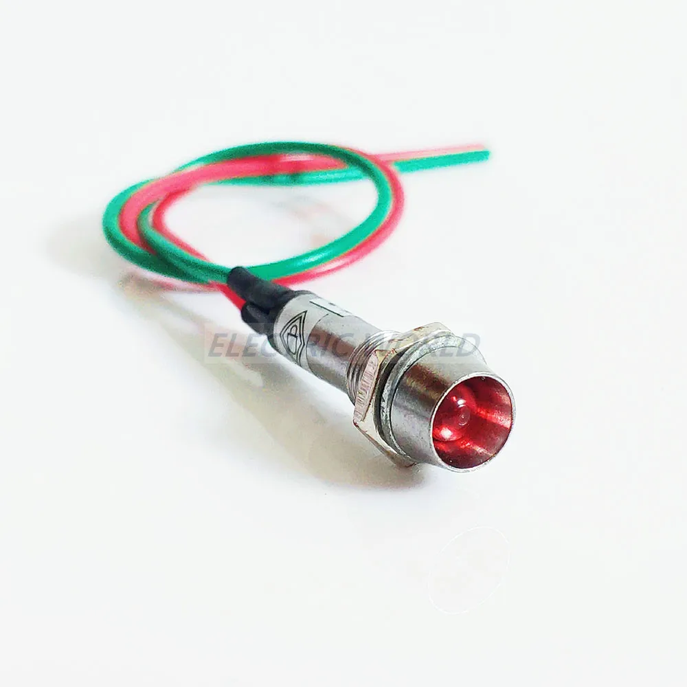 LED 8mm metal Indicator lights with lead wire power signal lamp LED indication mini indicator light  waterproof Signal lamp