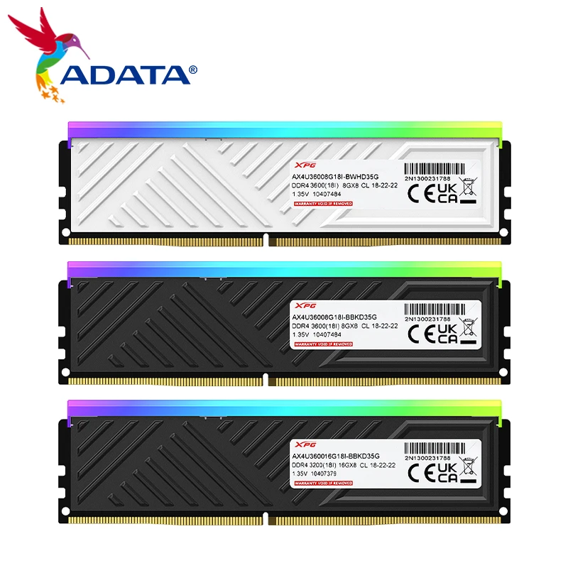 100% Original Adata XPG D35G DDR4 RGB Memory RAM 8GB 16GB 3600MHz High Speed XMP 2.0 Computer Ram ddr4 RGB Lighting For Desktop