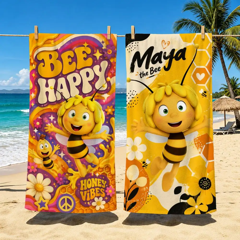 Animation M-Maya the Bee Towel Towel Soft Pool Gift For Travel Gym Shower Cool Camping Quick Dry Sports  Large Beach Towel