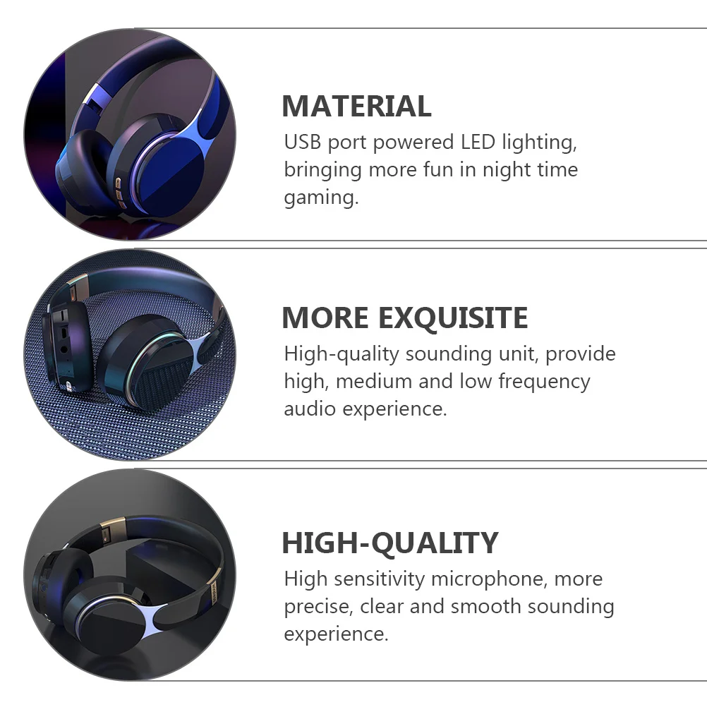 

Wireless Over Ear Headset Foldable Telescopic Design Passive Noise Reduction Wireless Headphone 50 Chip Hifi Sound
