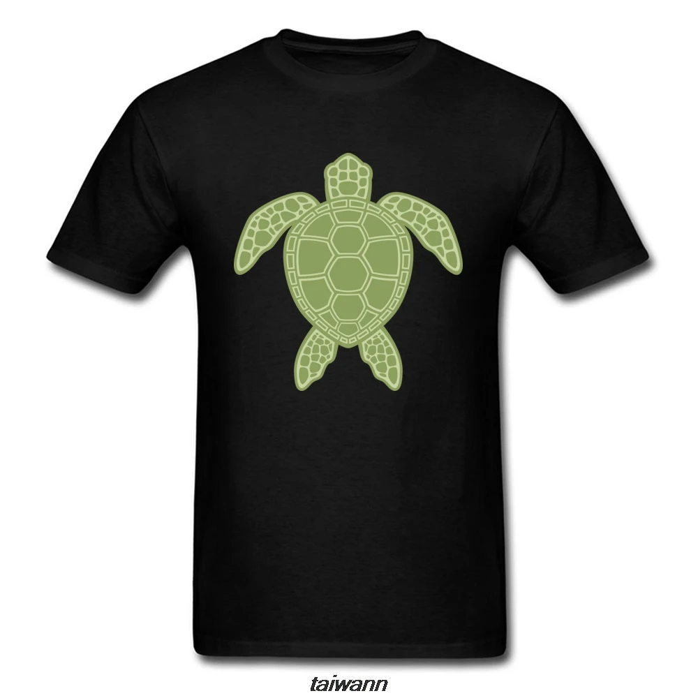 Round Neck Green Sea Turtle 100% Cotton Men T-shirts  Simple Tops & Tees Rife Group T Shirt