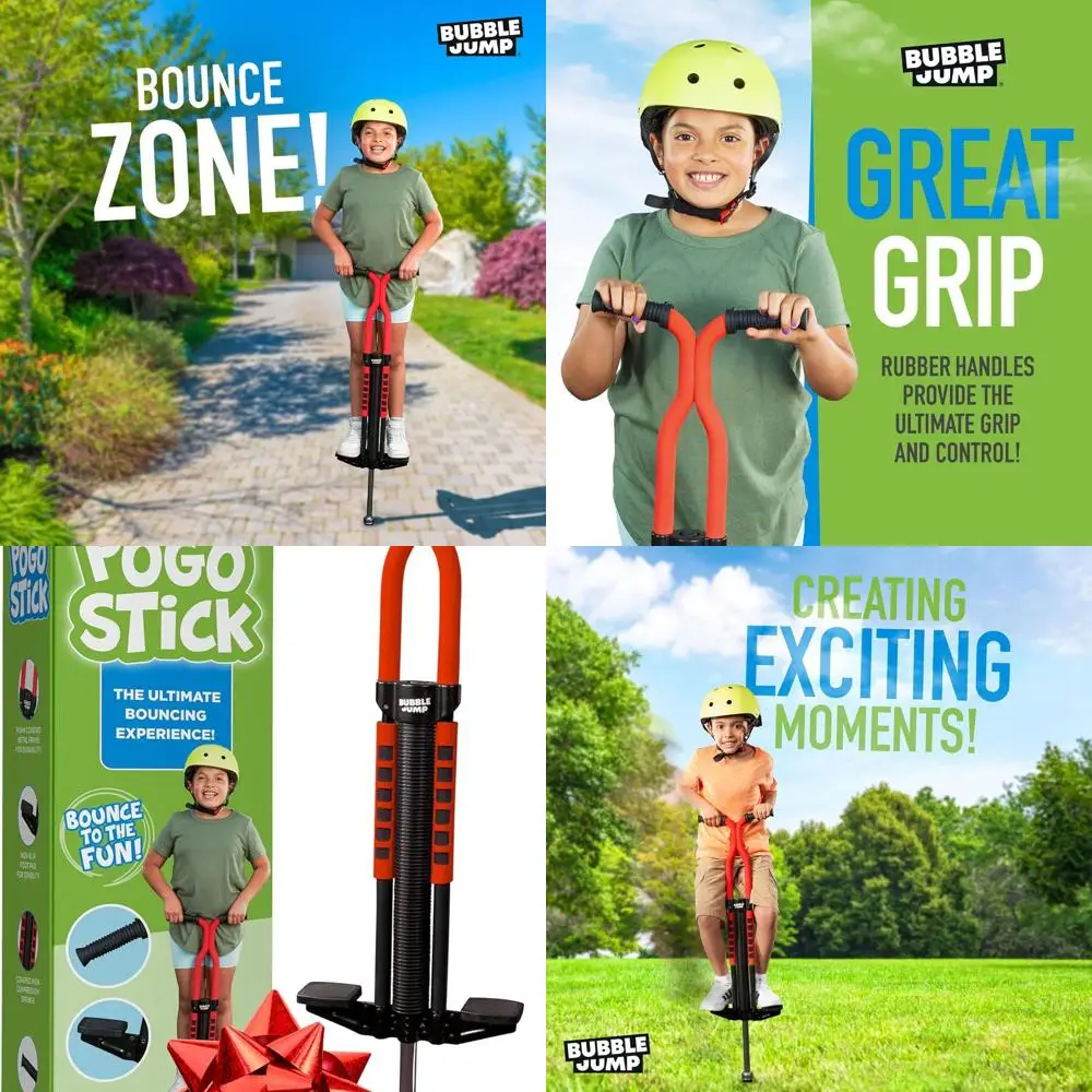

Pogo Stick for Kids Age 10 & up Red - for Boys, Girls, Teens & Adults 80 to 160 Lbs - Easy Grip Rubber Handle Master Jumper Pogo