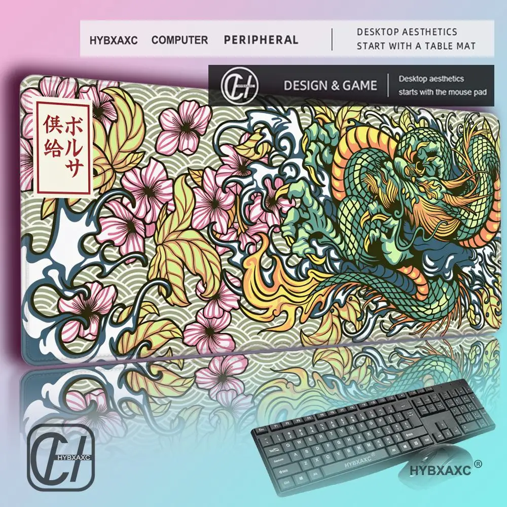 

HYBXAXC Oni Style Mouse Pad XXL Rubber Oni Large Mousepad Gamer Non-Slip Art Desk Mat Computer Laptop Pads 90x40cm Keyboard Mats