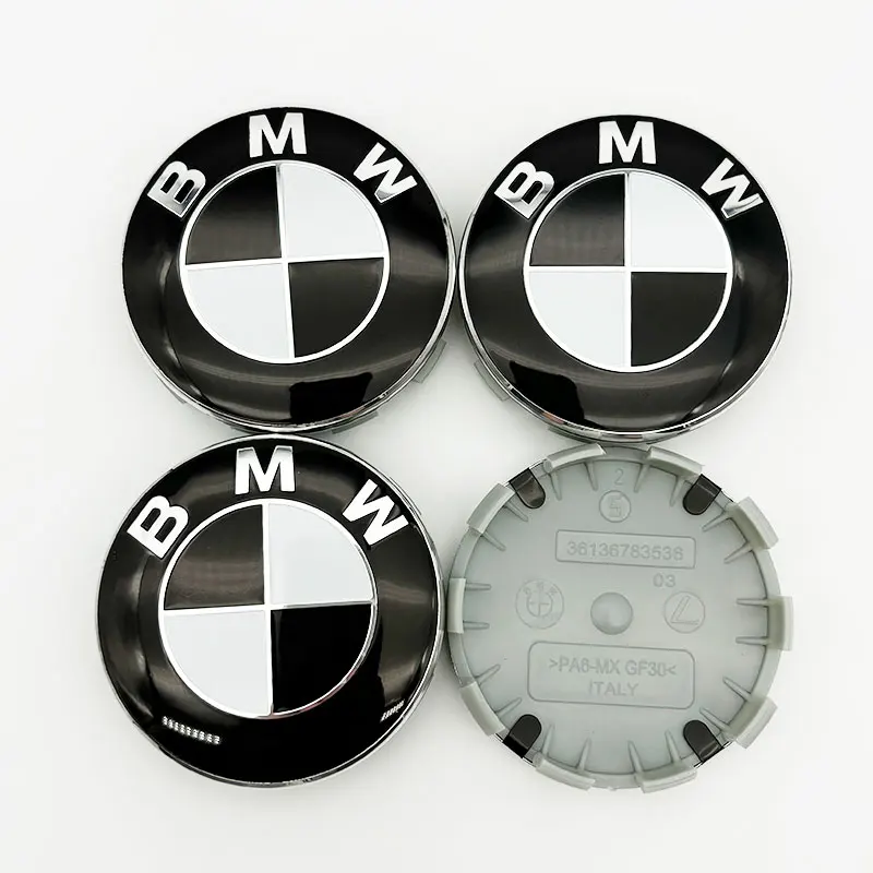 Black White 82mm BMW Logo Car Front Bonnet Hood Emblem 74mm Rear Badge 56mm 68mm Wheel Center Caps 45mm Steering Wheel Sticker