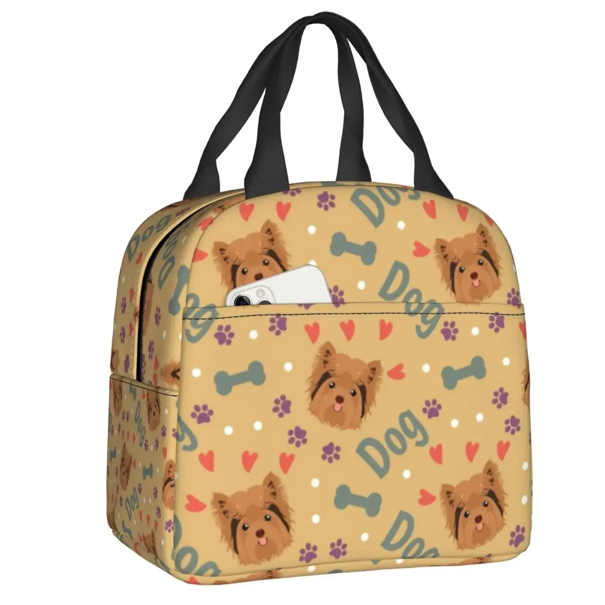 

Love Yorkshire Terrier Lunch Box for Women Multifunction Yorkie Dog Thermal Cooler Food Insulated Lunch Bag Kids School Children