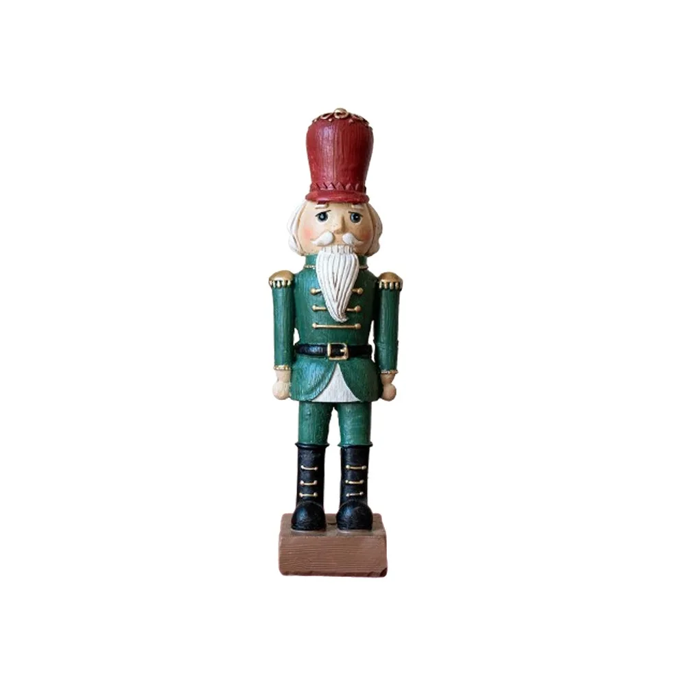 

Cartoon Christmas Resin Nutcracker Handcrafted Standing Nutcracker Soldier Ornament Pendant Hand Painting Nutcracker Puppet