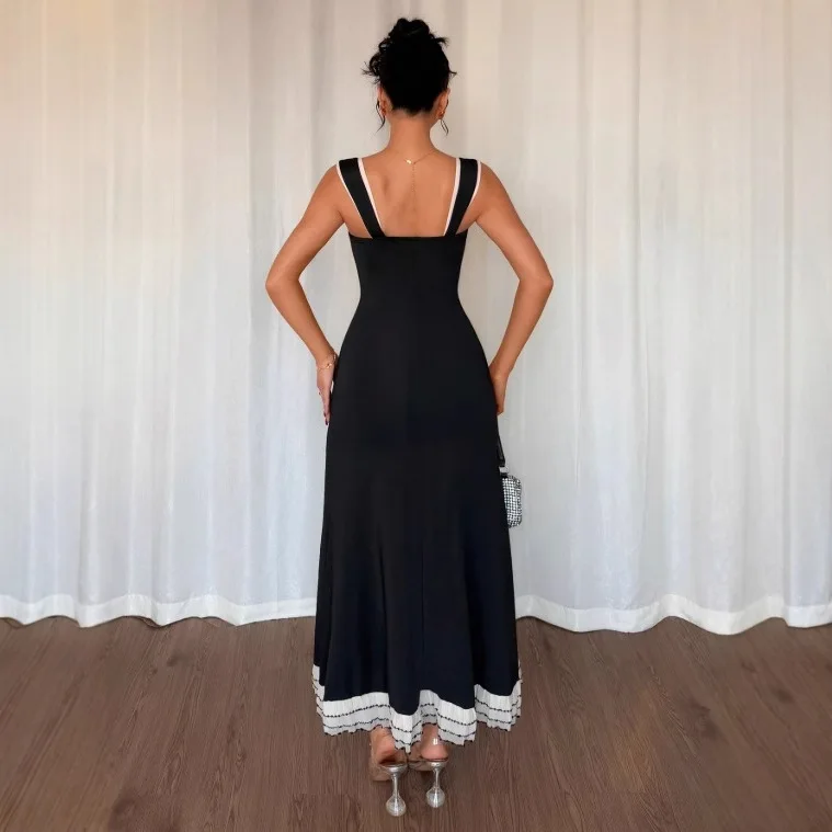 Ele 슬리밍 여름 Dr 섹시한 레이스 oulder 스트랩 여성 Faion 캐주얼 폴리 에스터 소재 H-Sle 가운 여성용