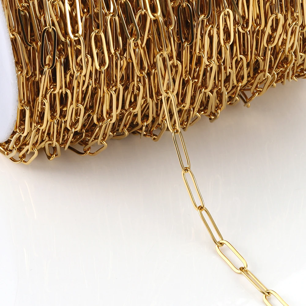 2Meters Stainless Steel Link Cable Gold Chains